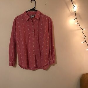 Vintage red and white Gingham button down